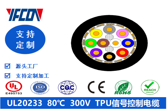 UL 20233  80℃  300V  TPU信號(hào)控制電纜