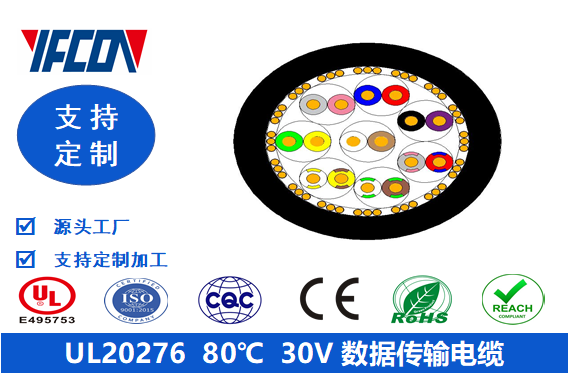 UL 20276  80℃  30V 數(shù)據(jù)傳輸電纜